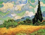 Ван Гог Пшеничные поля с кипарисами рядом с Ейгальер 